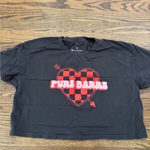 Pure Barre cropped Tee with Red Heart Graphic